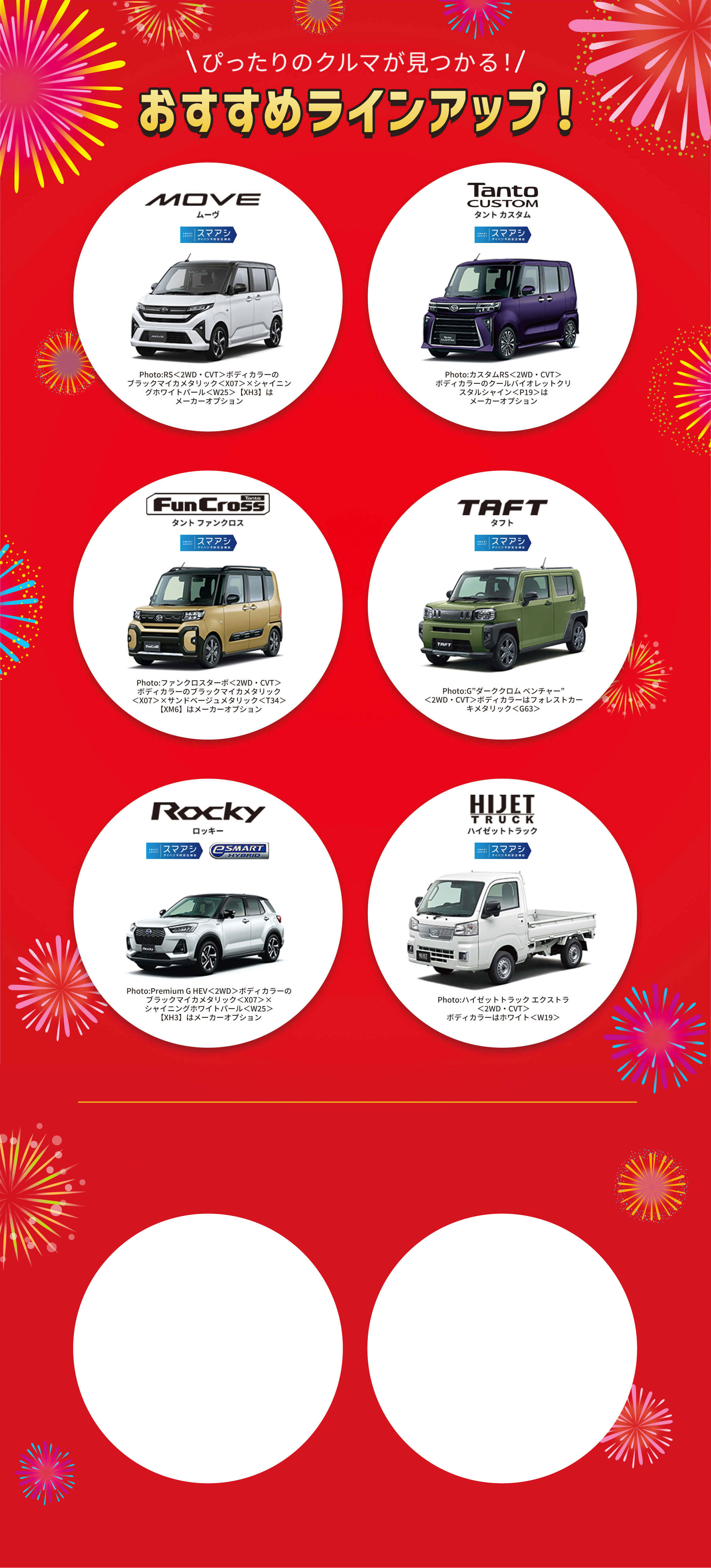 ぴったりのクルマが見つかる！おすすめラインアップ！